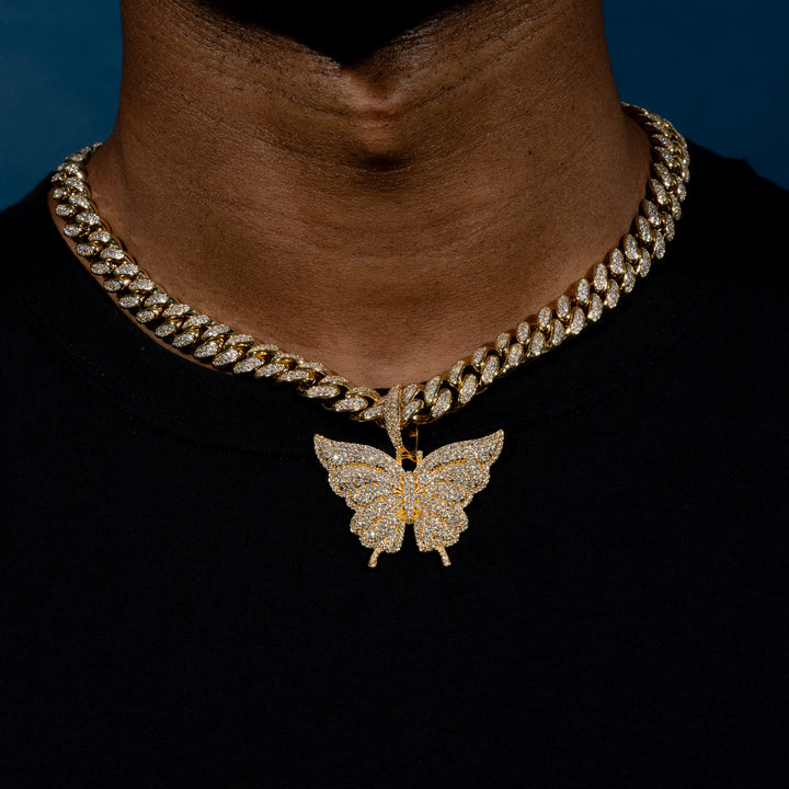 Iced Butterfly Pendant