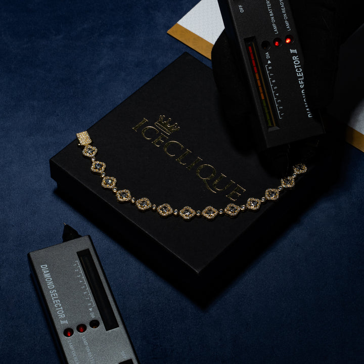 8MM Square Link Bracelet - Moissanite & S925