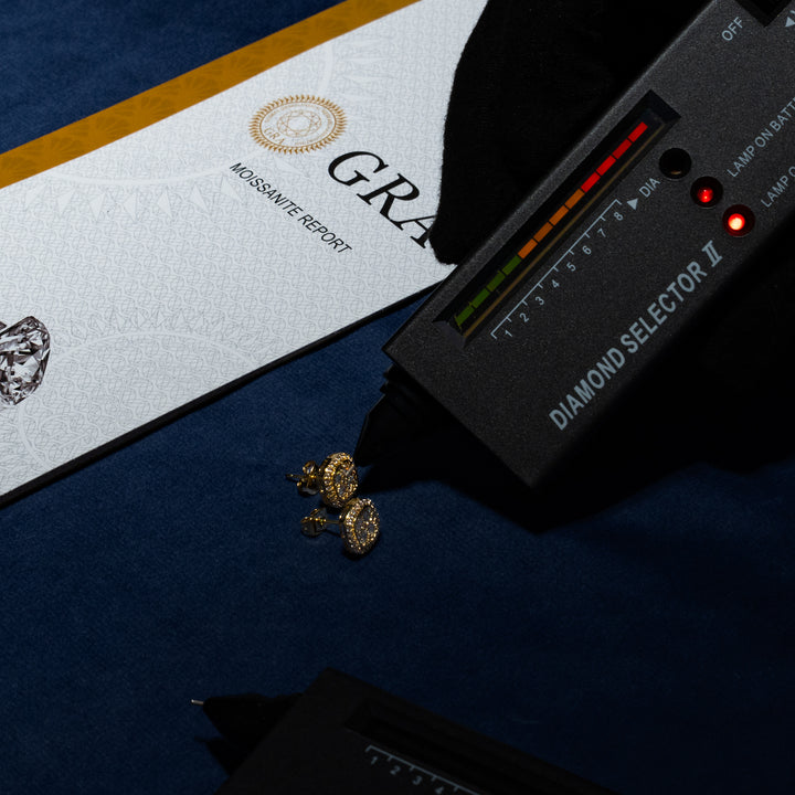 2ct Square Cluster Earrings - Moissanite & S925