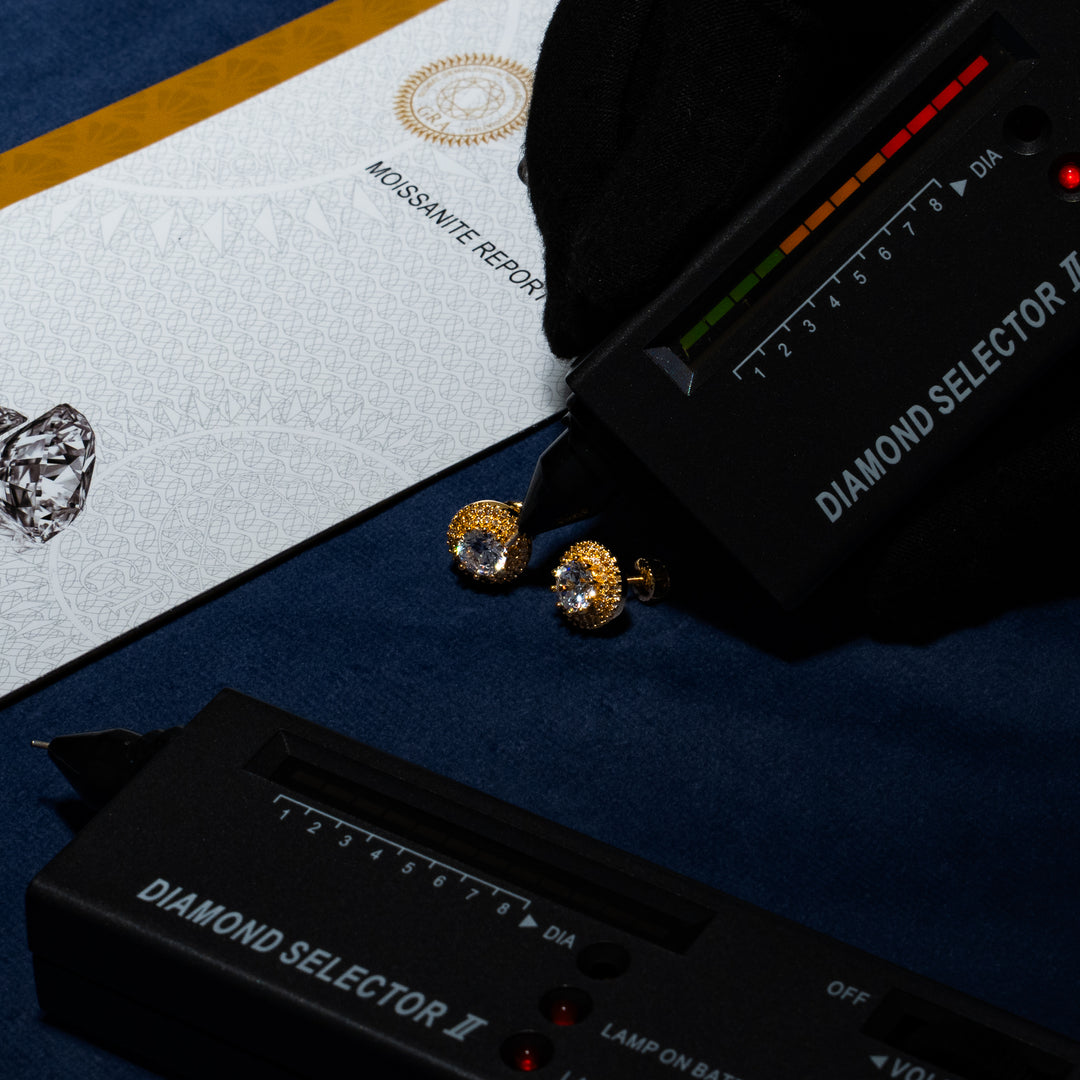 11mm 2.5ct Double Halo Earrings - Moissanite & S925