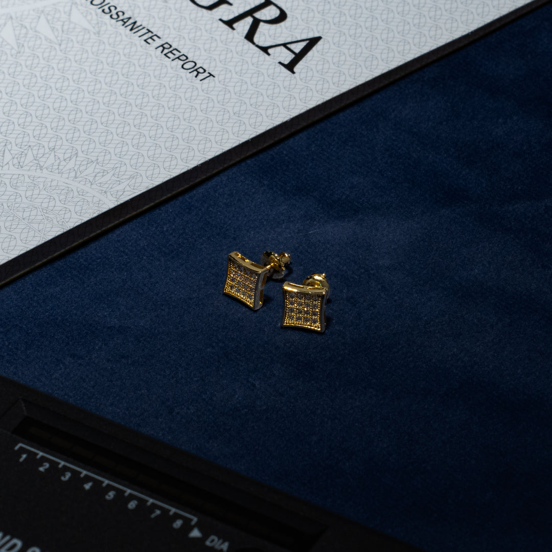 8mm 0.32ct Square Earrings - Moissanite & S925