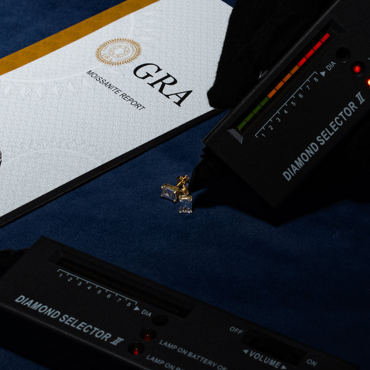 5x7mm 2ct Emerald Cut Earrings - Moissanite & S925