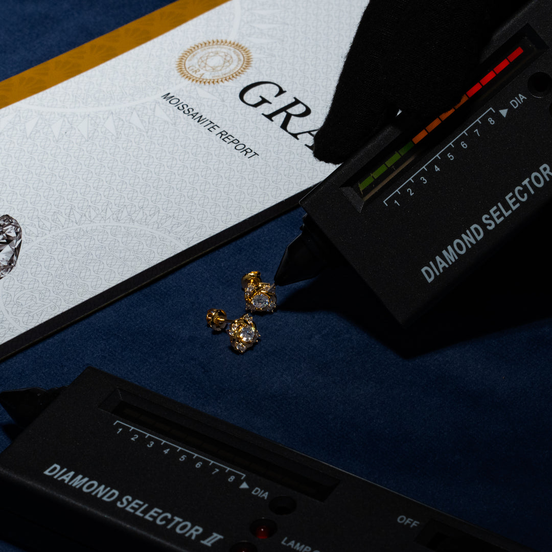 8mm 0.8ct Rose Earrings - Moissanite & S925