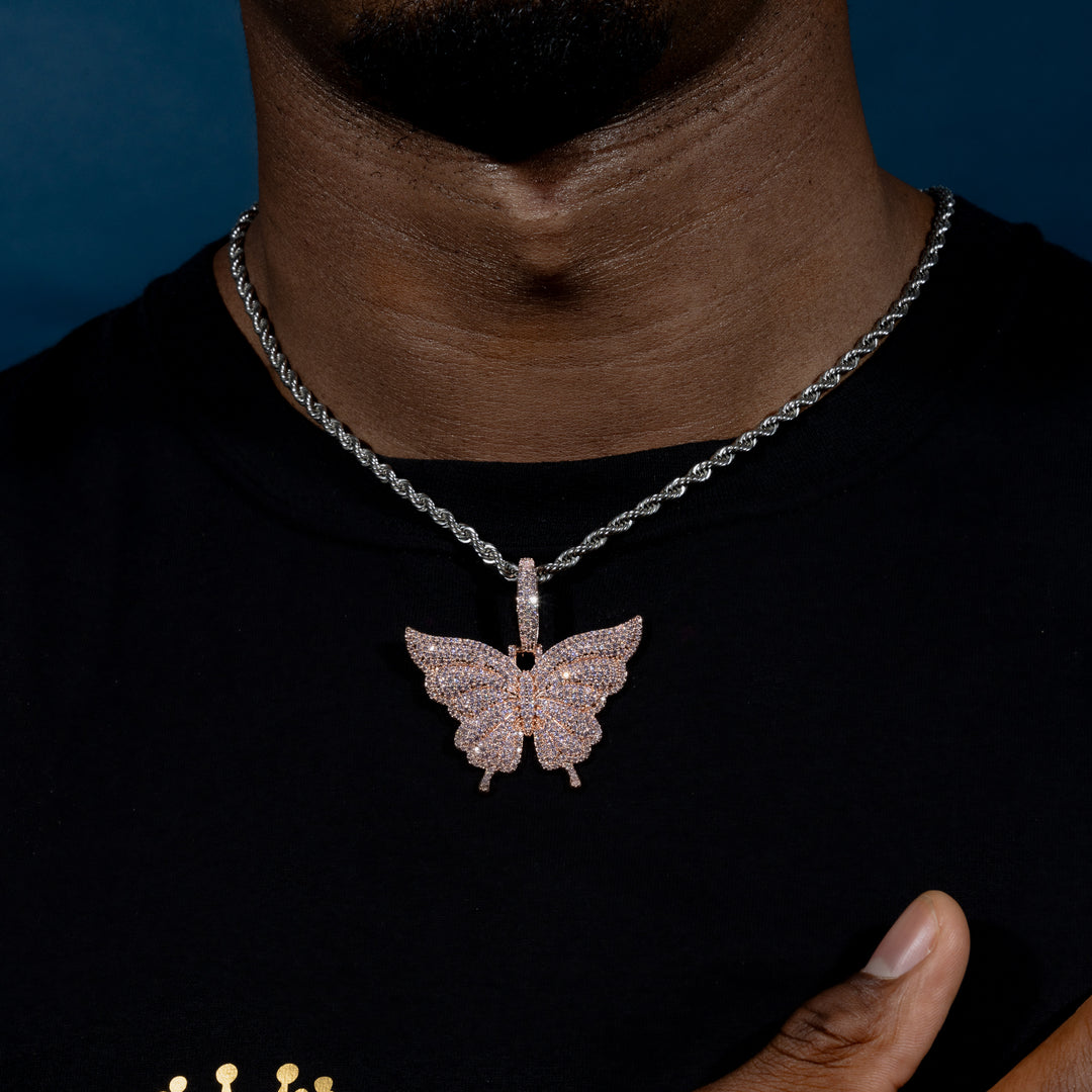 Iced Butterfly Pendant