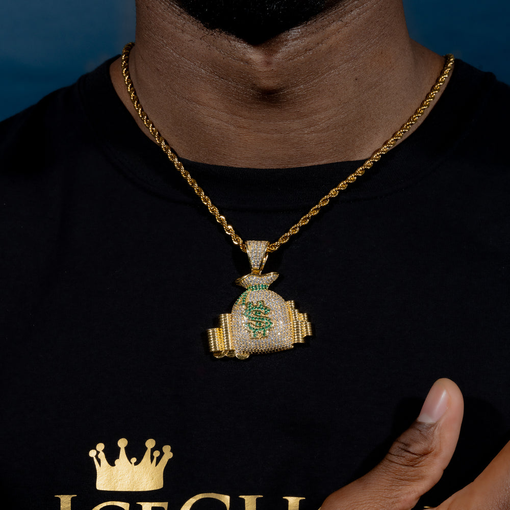 Money Stacks Pendant - ICECLIQUE JEWELRY 