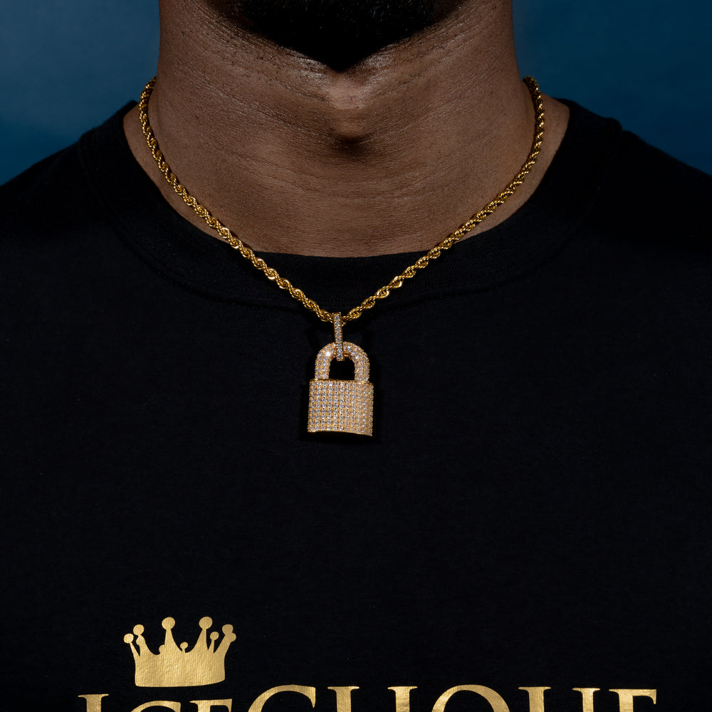 Iced Padlock Pendant - ICECLIQUE JEWELRY 