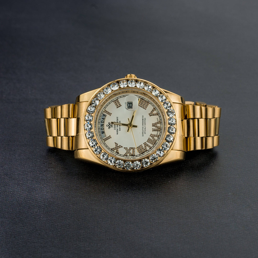 Iced Round Dial Watch