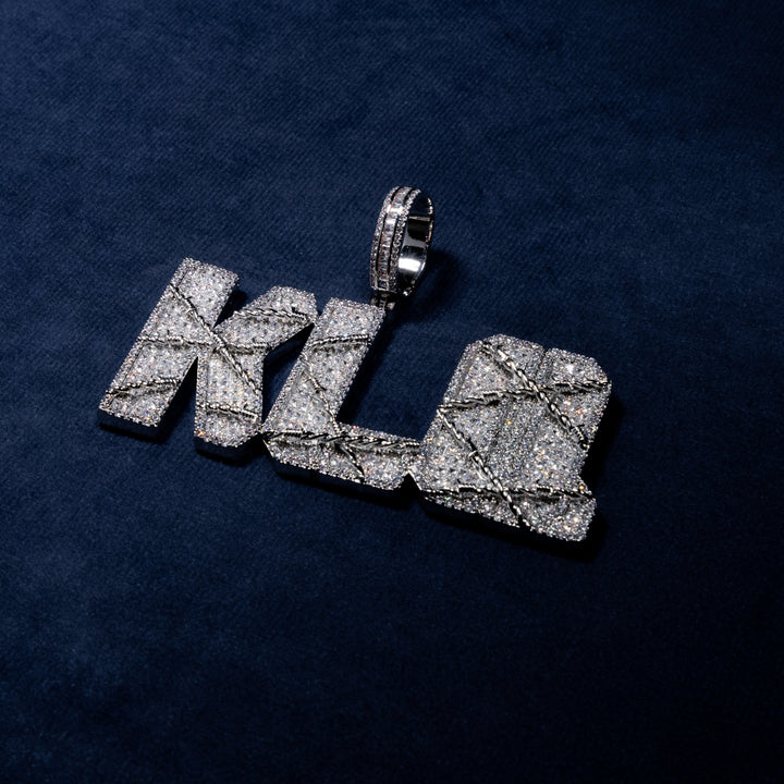 Custom Barbed Wire Letter Pendant - ICECLIQUE JEWELRY 