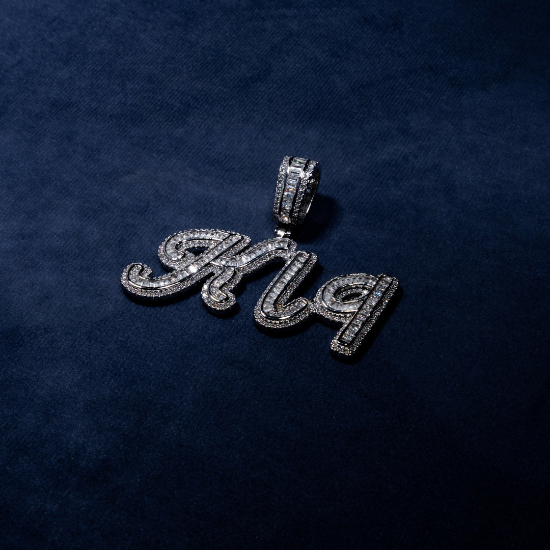 Custom Cursive Letter Pendant - ICECLIQUE JEWELRY 