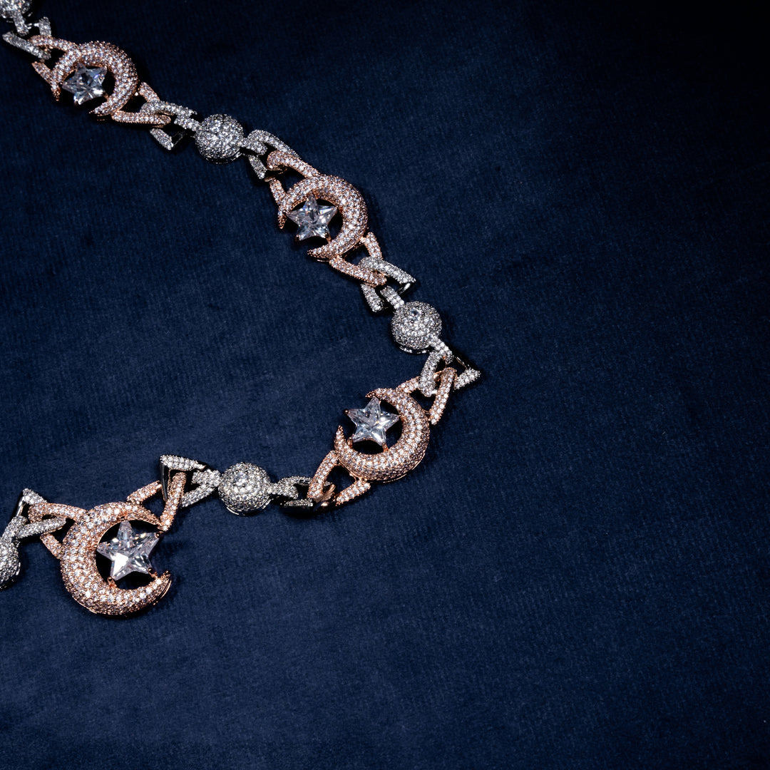 Moon & Star Chain - ICECLIQUE JEWELRY 