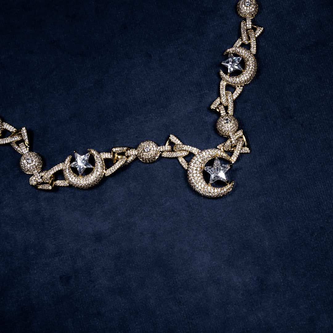 Moon & Star Chain - ICECLIQUE JEWELRY 