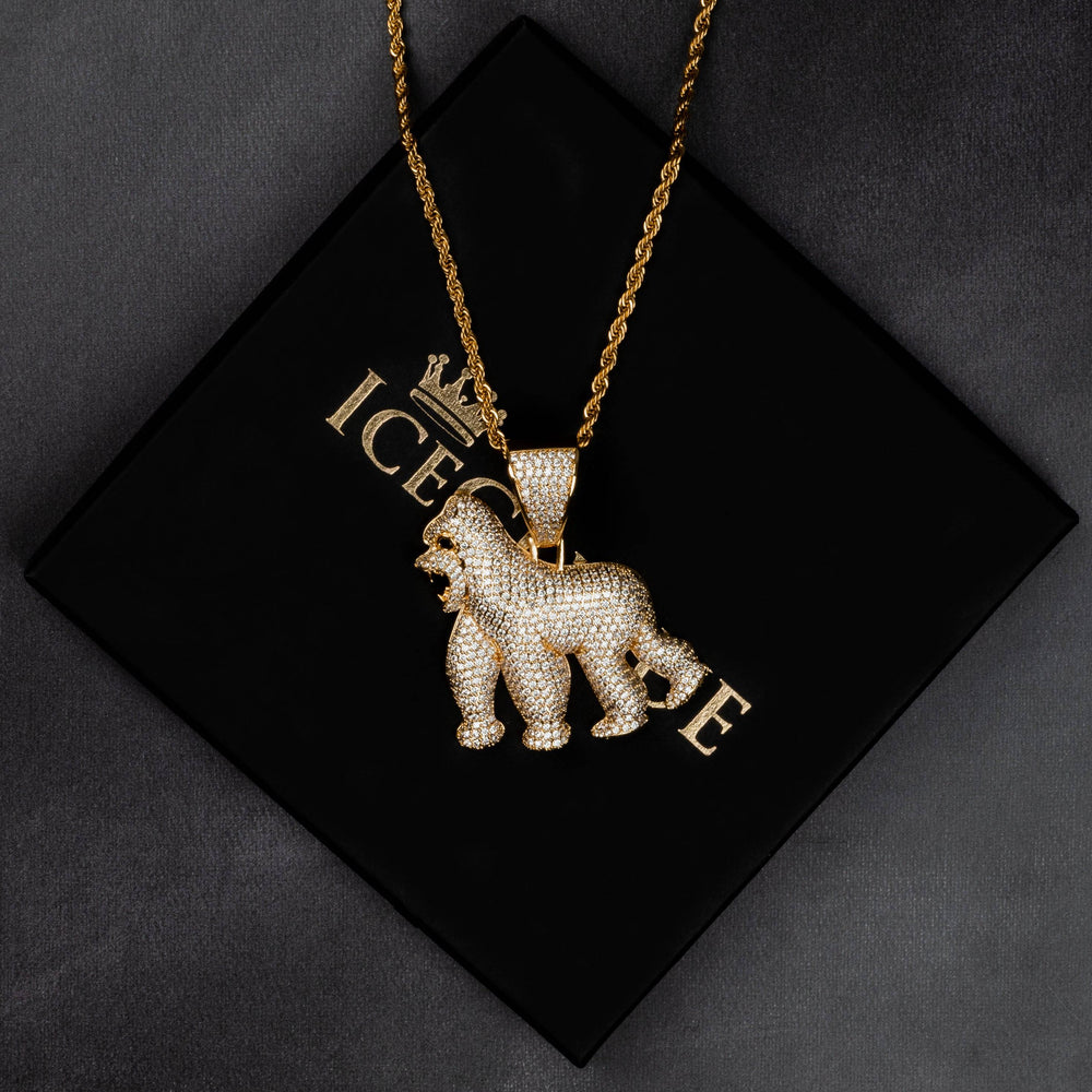 Iced Gorilla Pendant - ICECLIQUE JEWELRY 