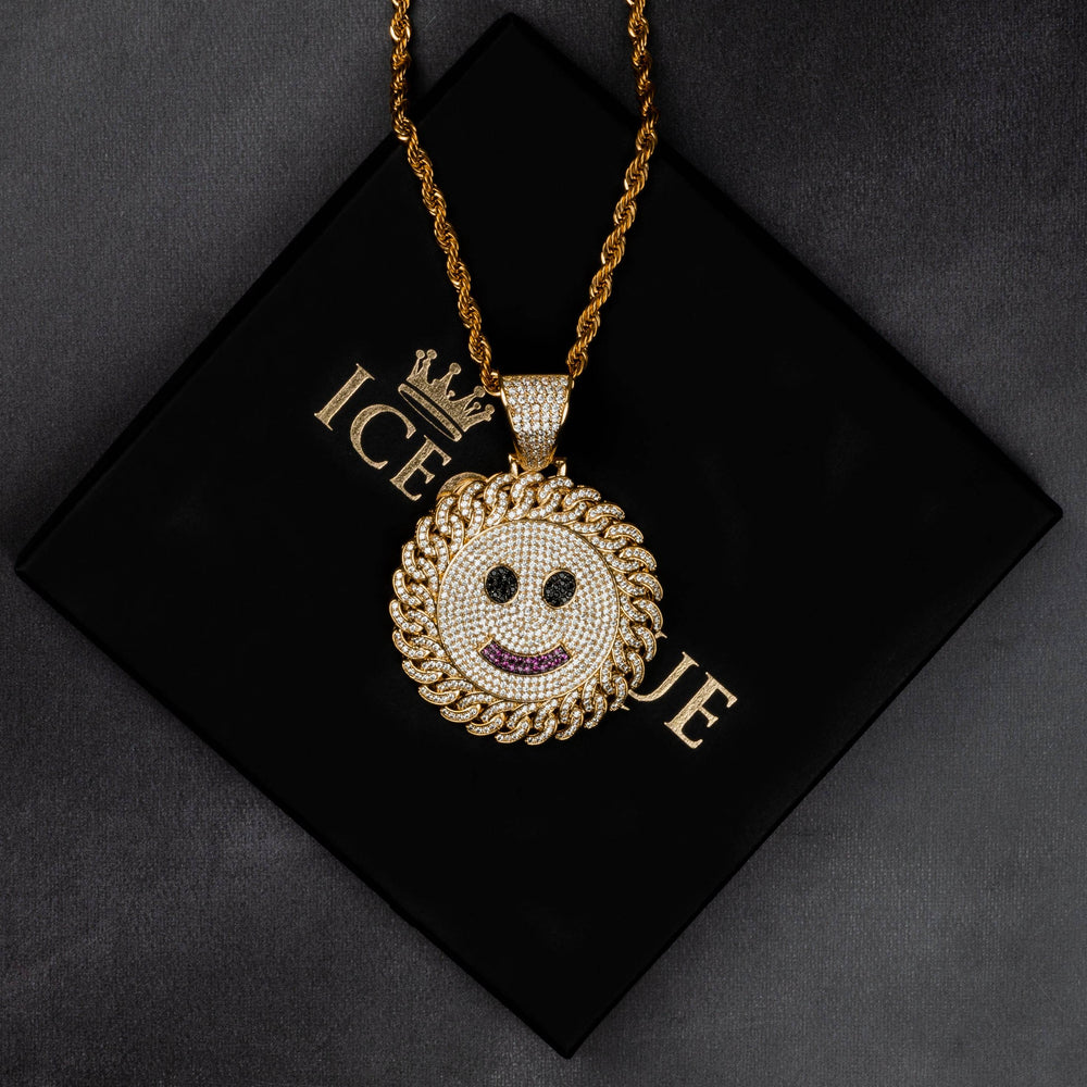 Round Smiley Pendant - ICECLIQUE JEWELRY 