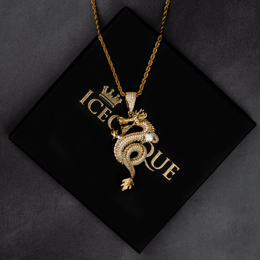 Iced Dragon Pendant - ICECLIQUE JEWELRY 