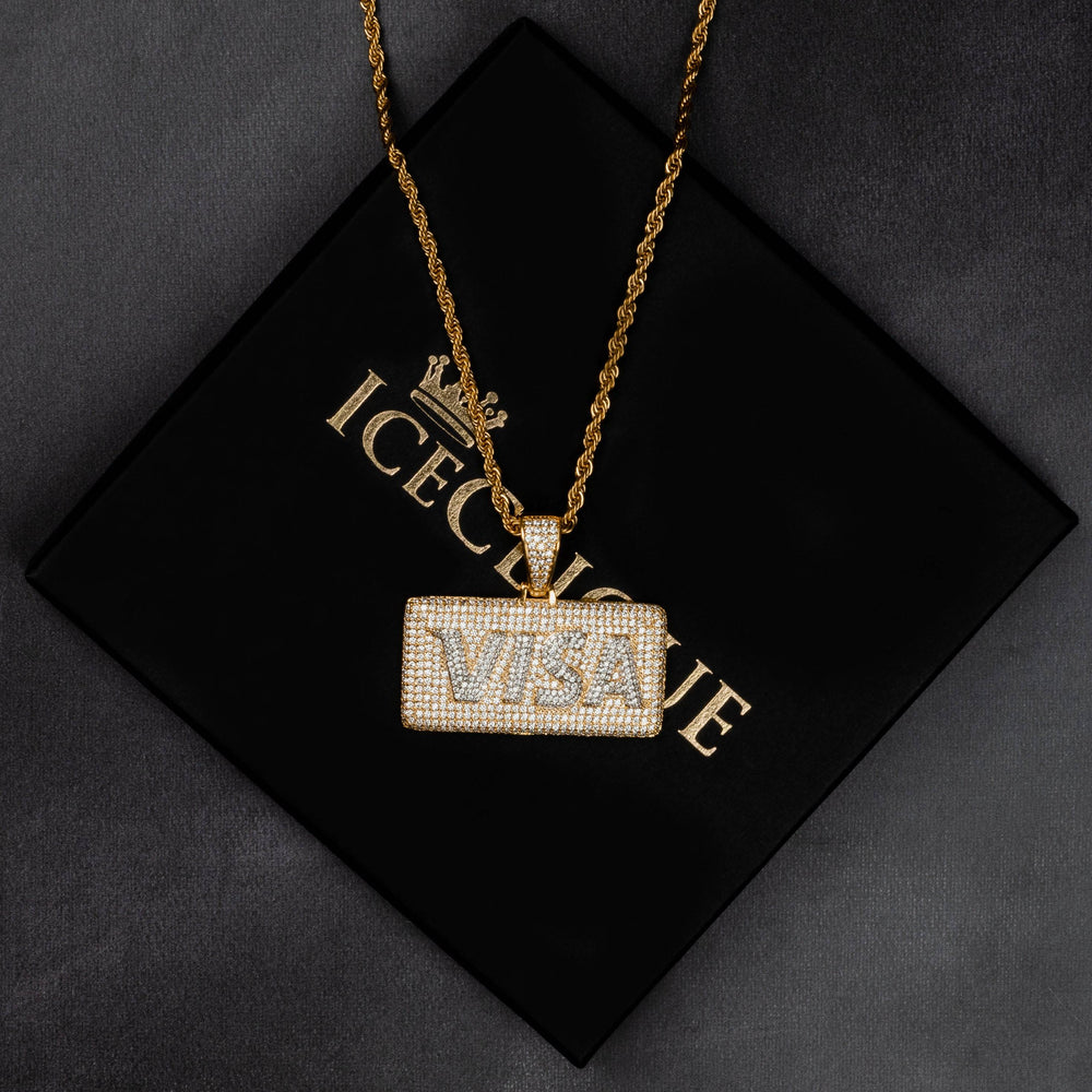 Iced Visa Card Pendant - ICECLIQUE JEWELRY 