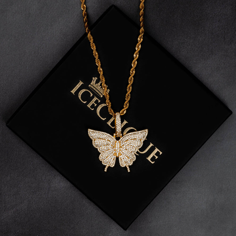 Iced Butterfly Pendant - ICECLIQUE JEWELRY 