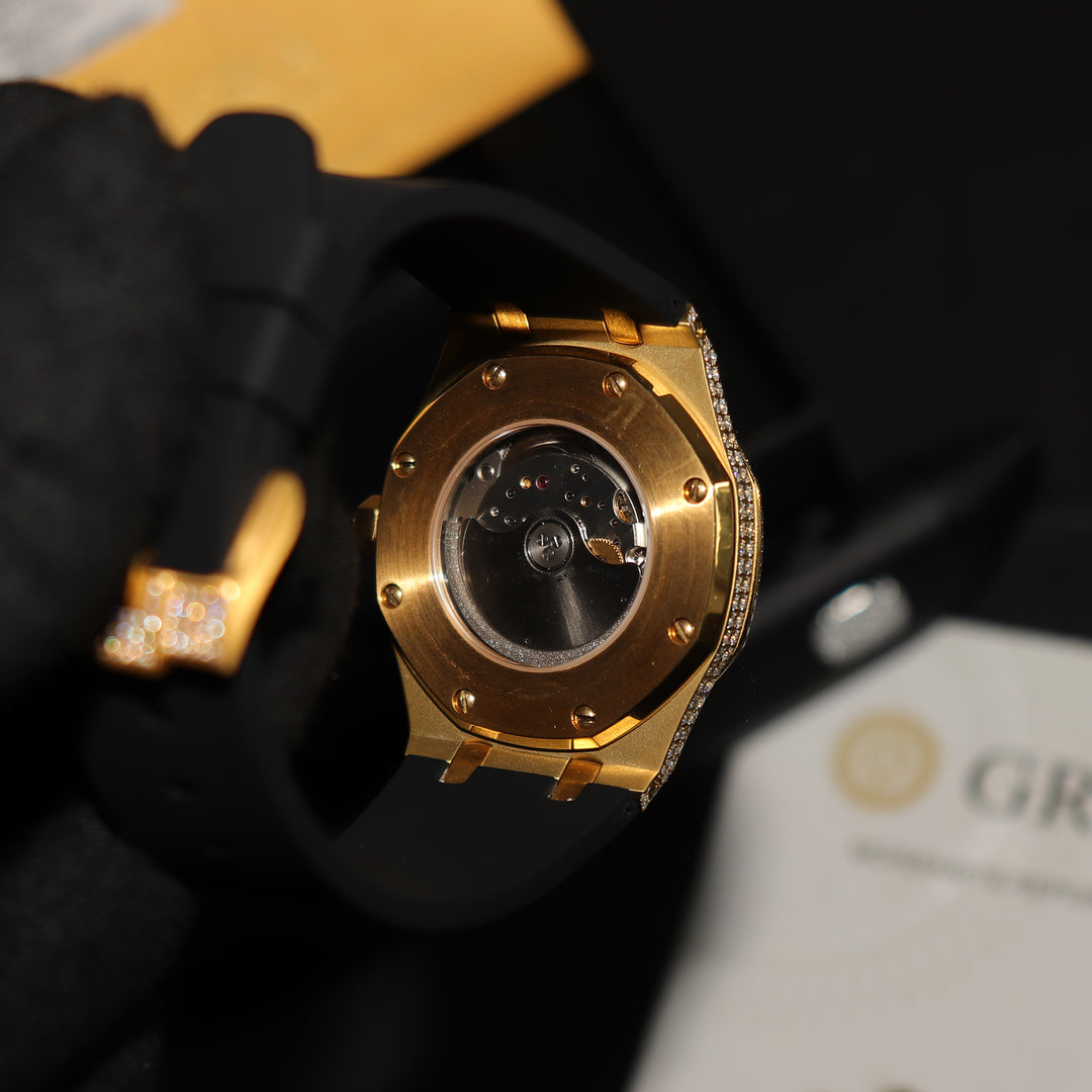 VVS1 Luxor Watch w/ Black Strap - Moissanite - Two Tone