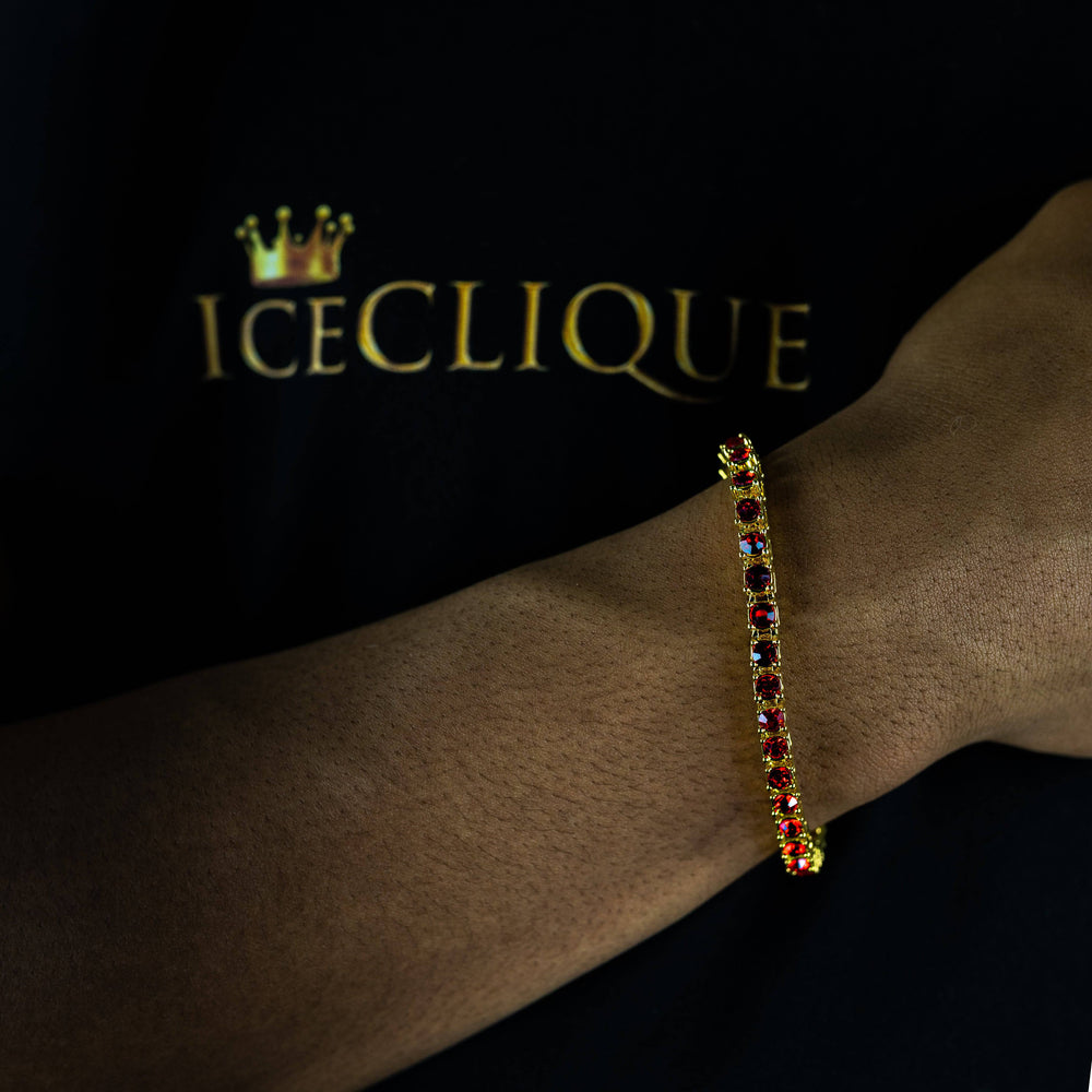 5mm Coloured 1 Row Tennis Bracelet - ICECLIQUE JEWELRY 