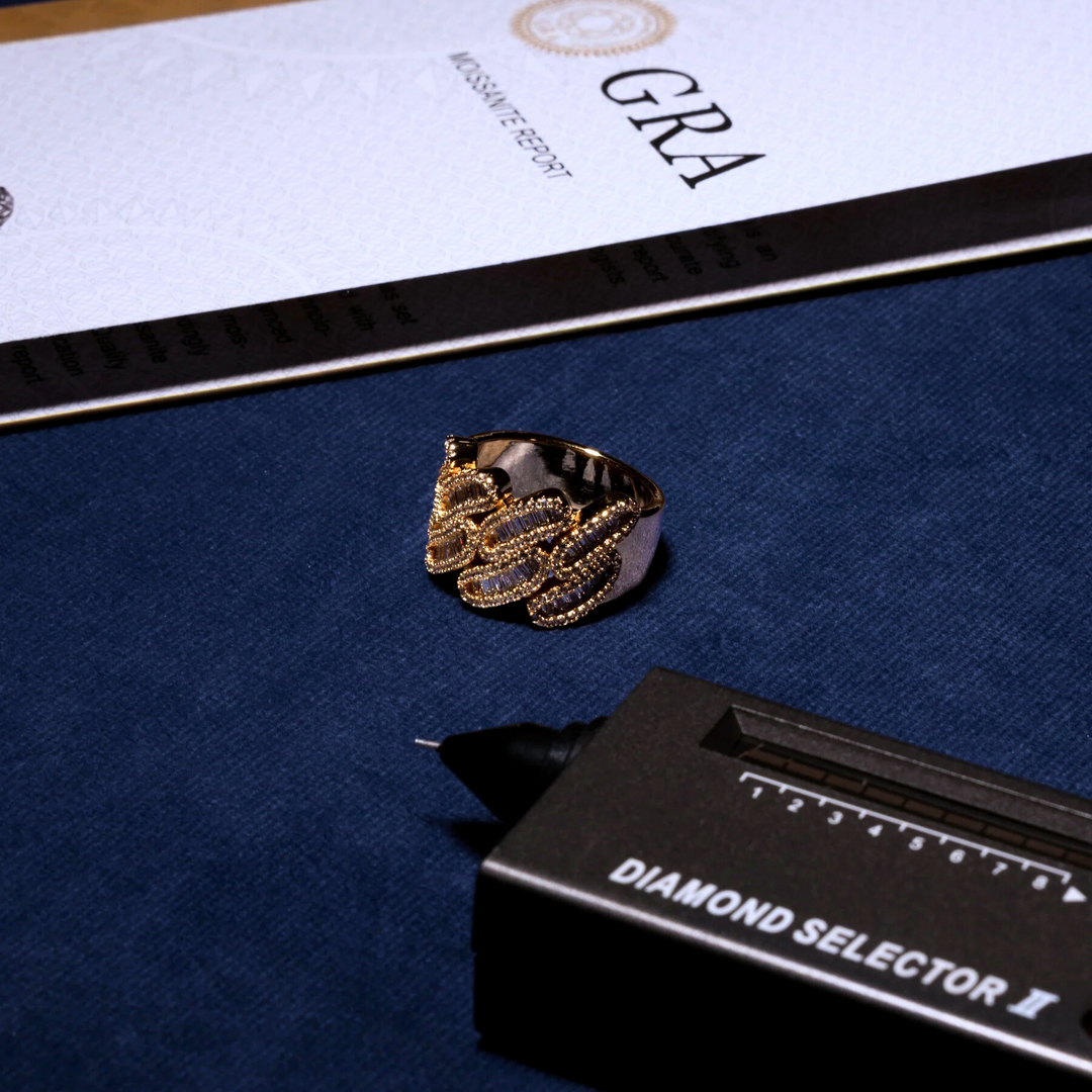 Baguette Cuban Ring - Moissanite & S925 - ICECLIQUE JEWELRY 