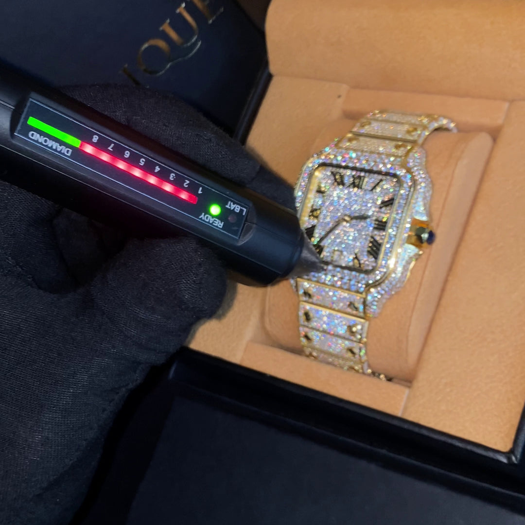 Fully Iced VVS1 Valore Watch - Moissanite - Gold