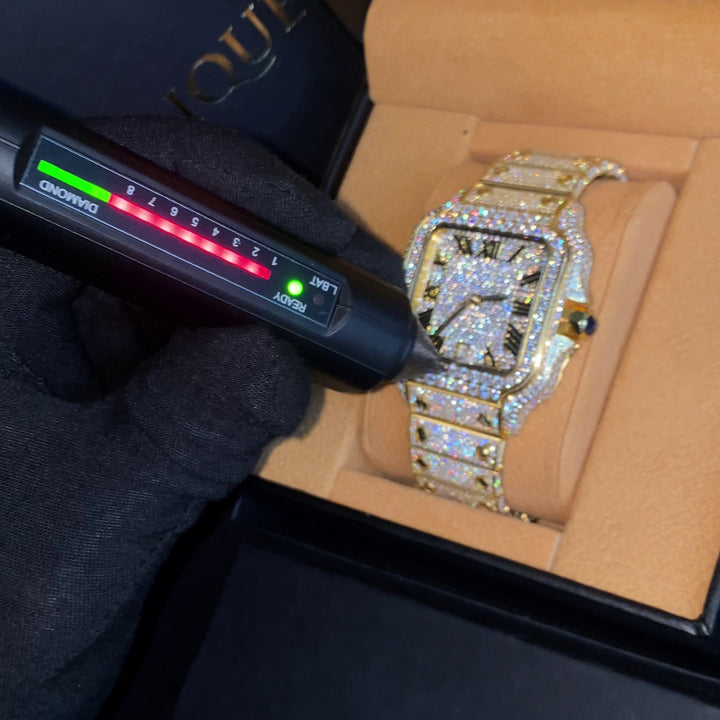 Fully Iced VVS1 Valore Watch - Moissanite - Gold