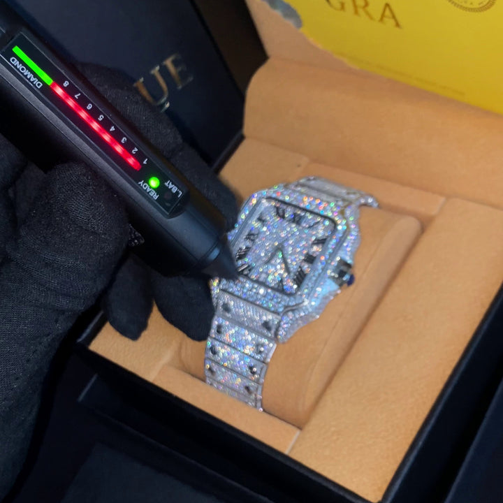 Fully Iced VVS1 Valore Watch - Moissanite - White Gold