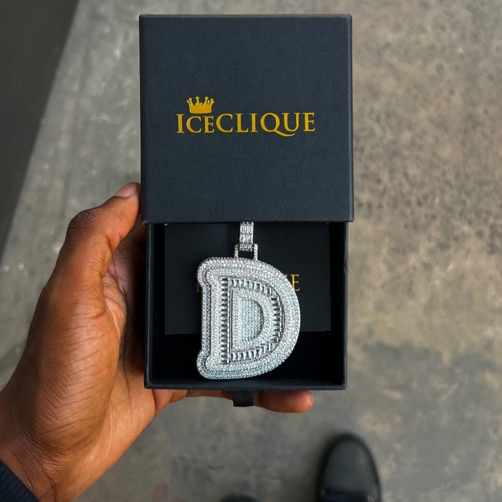 Custom Single Baguette Letter Pendant