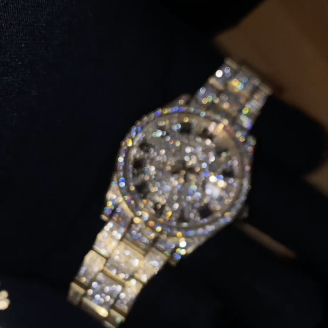 Fully Iced VVS1 Corore Watch - Moissanite - Gold