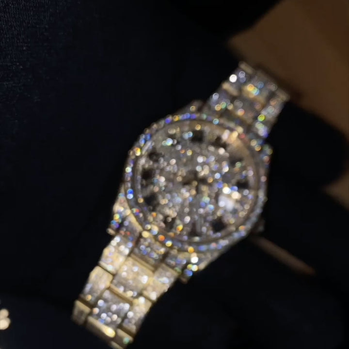 Fully Iced VVS1 Corore Watch - Moissanite - Gold