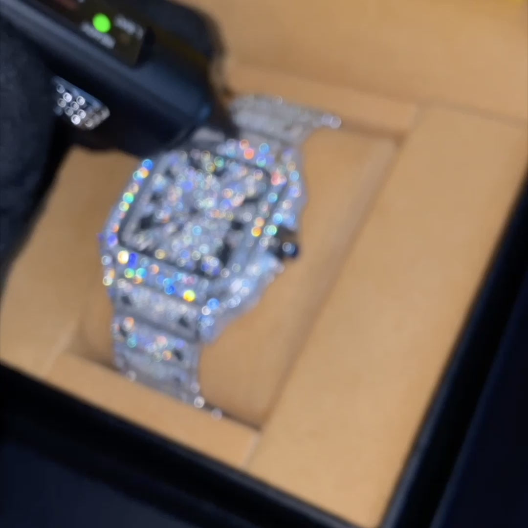 Fully Iced VVS1 Valore Watch - Moissanite - White Gold