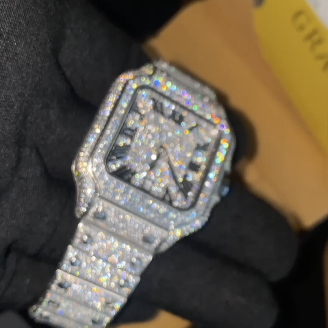 Fully Iced VVS1 Valore Watch - Moissanite - White Gold