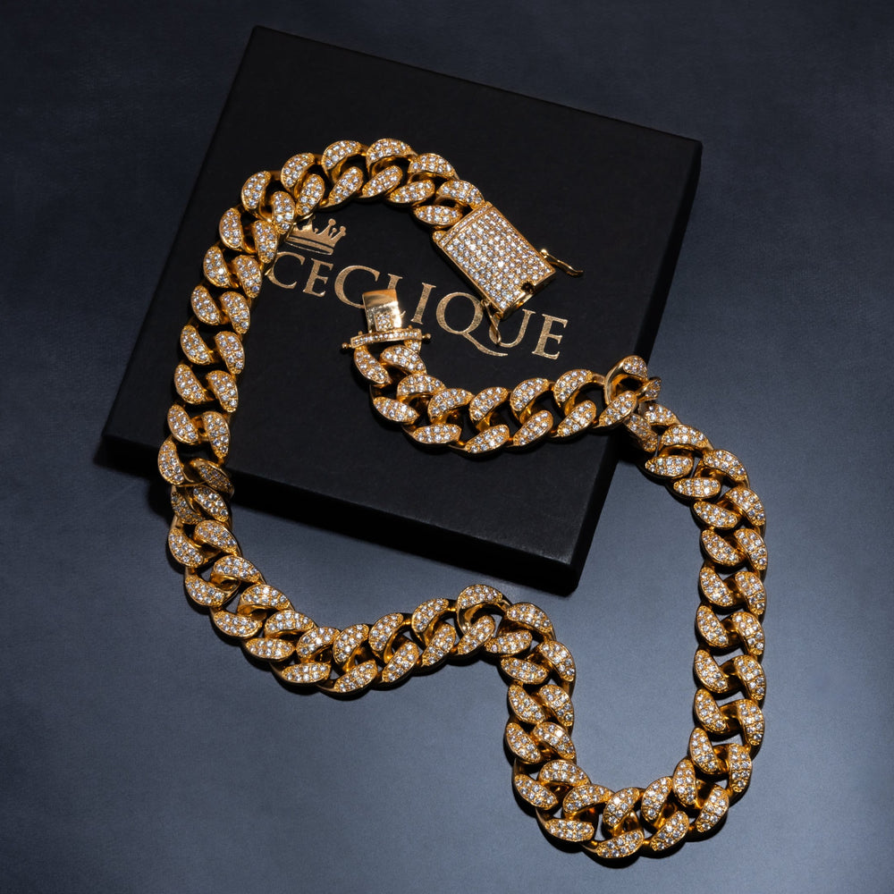 20mm Premium Iced Cuban Chain - ICECLIQUE JEWELRY 