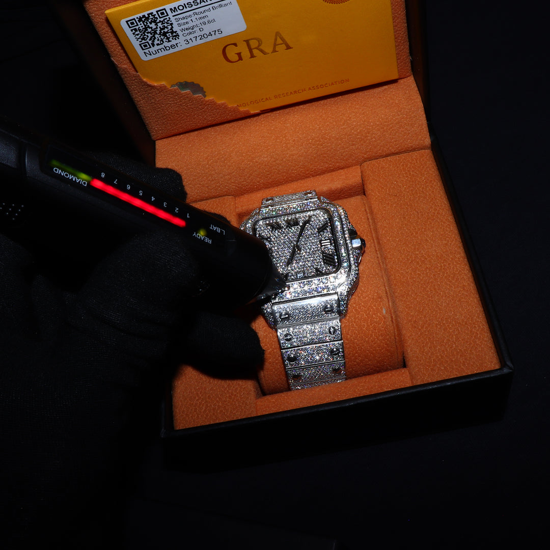 Fully Iced VVS1 Valore Watch - Moissanite - White Gold